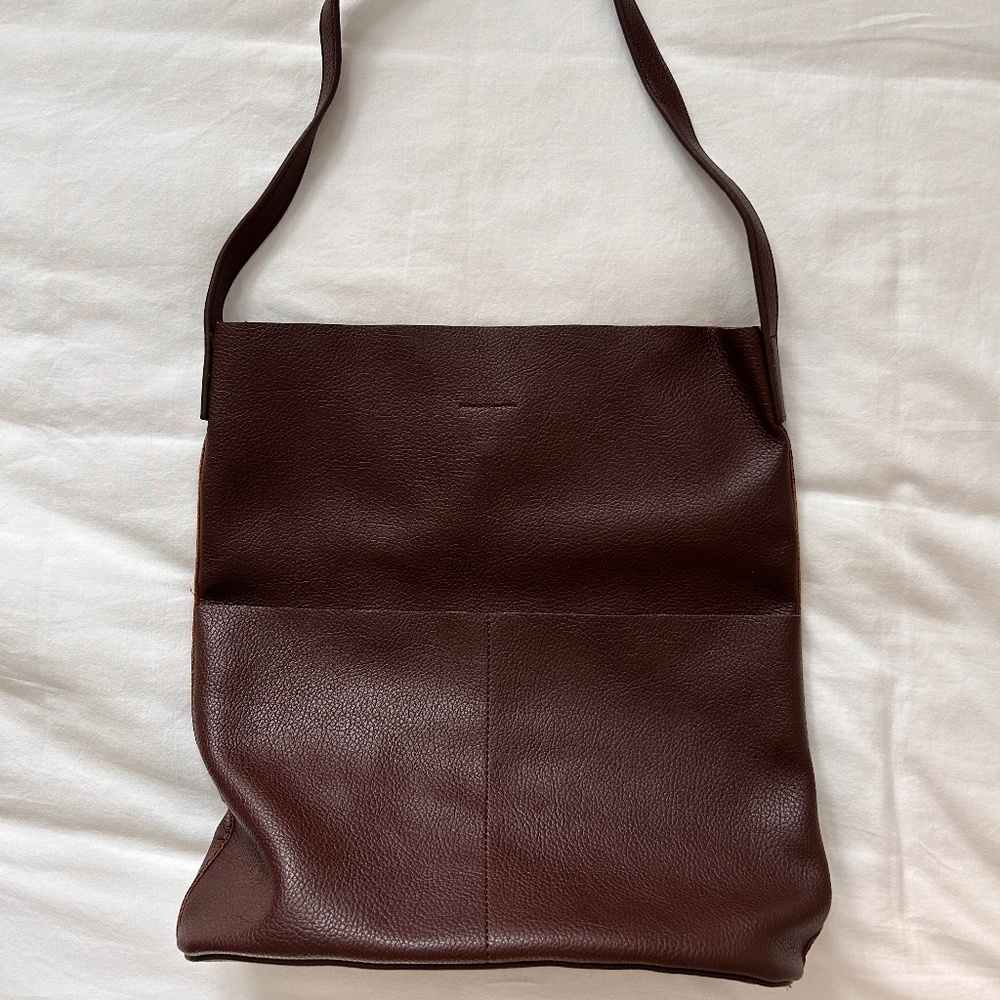 Anthropologie Brown Leather Slouch Bag